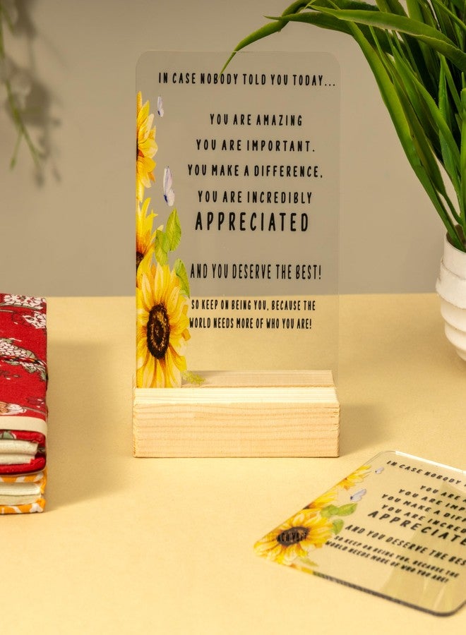 Rarejoy Unique Gift set of Acrylic Desk Plaque with Wooden stand, A Vintage unruled Diary notebook, Gift for Self, Women's Day,Farewell,Birthday - Image 2